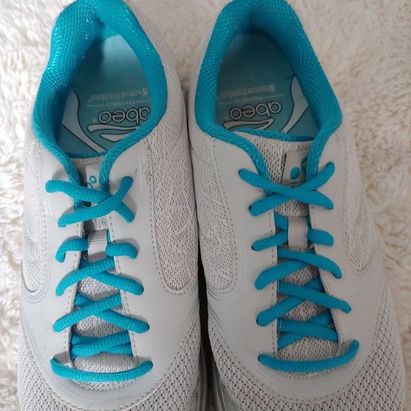 ABEO AEROSYSTEM ASTRA LT GREY AND TEAL SHOES SIZE 9.5 - Picture 8 of 9